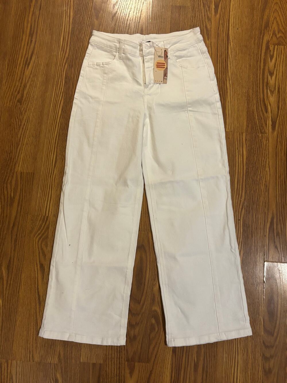 NWT White Denim Wide Leg Preppy Fall Casual Pants/ Jeans